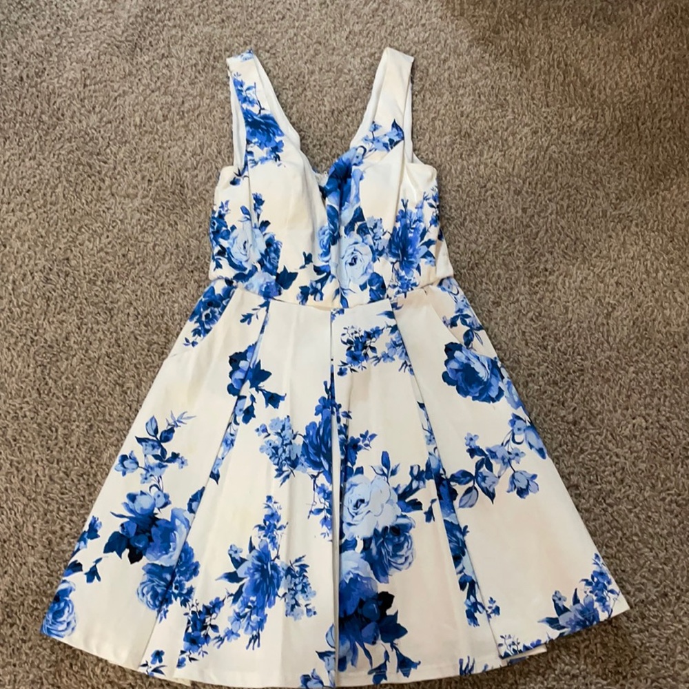 White and blue dress